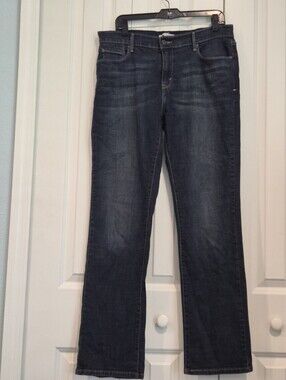 Levis 505 Women 12 Dark Blue Wash Straight Jeans 34 Waist
